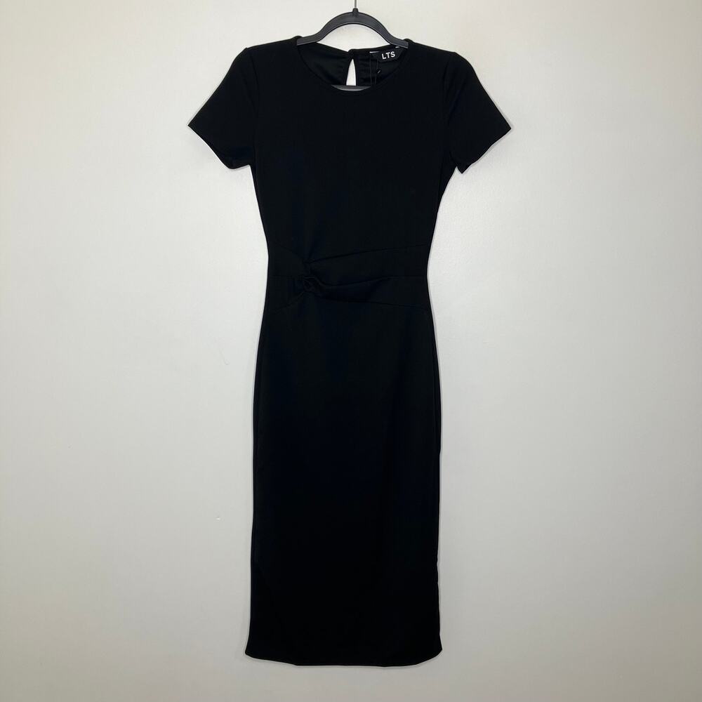 NWT LONG TALL SALLY LTS Tall Black Twist Midi Dress 4 - Picture 2 of 6
